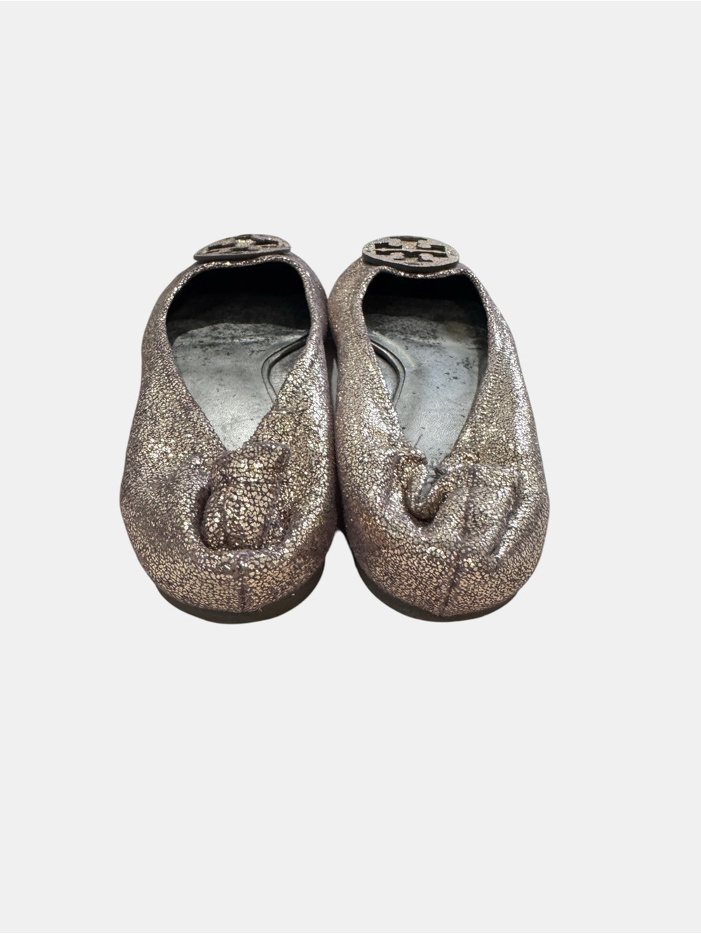 Tory Burch Metallic Distressed Pewter Flats Size 10M - Picture 5 of 9